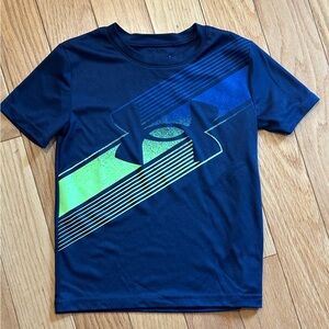 Under Armour Navy Blue Short Sleeve Tee with Green & Blue Graphic
